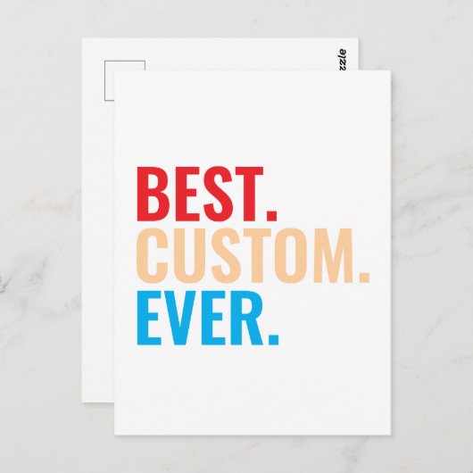 Beste aangepaste ooit  retro-Gepersonaliseerd teks Briefkaart (Voorkant / Achterkant)