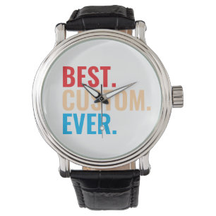 Beste aangepaste ooit  retro-Gepersonaliseerd teks Horloge
