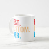 Beste aangepaste ooit  retro-Gepersonaliseerd teks Koffiemok (Voorkant links)