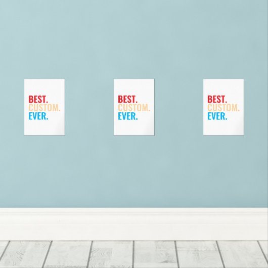 Beste aangepaste ooit  retro-Gepersonaliseerd teks Muurkunst Sets (Houten vloer)