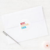 Beste aangepaste ooit  retro-Gepersonaliseerd teks Ronde Sticker (Envelop)