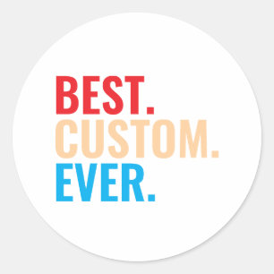 Beste aangepaste ooit retro-Gepersonaliseerd teks Ronde Sticker