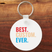 Beste aangepaste ooit retro-Gepersonaliseerd teks Sleutelhanger (Voorkant)