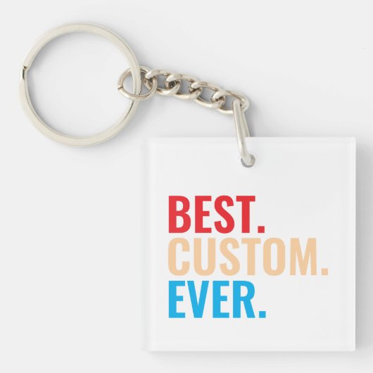 Beste aangepaste ooit retro-Gepersonaliseerd teks Sleutelhanger (voorkant)