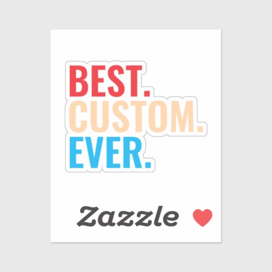 Beste aangepaste ooit  retro-Gepersonaliseerd teks Sticker (Vel)