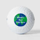 Beste Aangepaste Titel Script Globe Wereldwijd Golfballen (Voorkant)