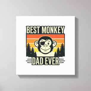 Beste aap vader ooit vintage aap vader shirt_1 canvas afdruk