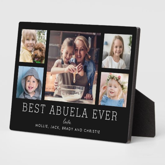 Beste Abuela Ooit 5-Foto Collage Keepsake Custom Fotoplaat (Zijkant)