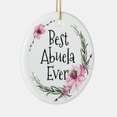 Beste Abuela ooit Print Boho Bloemen Kerstmis Keramisch Ornament (Rechts)