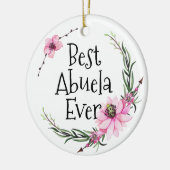Beste Abuela ooit Print Boho Bloemen Kerstmis Keramisch Ornament (Links)
