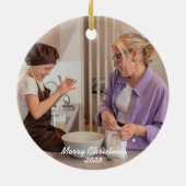 Beste Abuela ooit Print Boho Bloemen Kerstmis Keramisch Ornament (Achterkant)