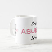 Beste Abuela Ooit Roze Harten Schattige Gepersonal Koffiemok (Voorkant links)