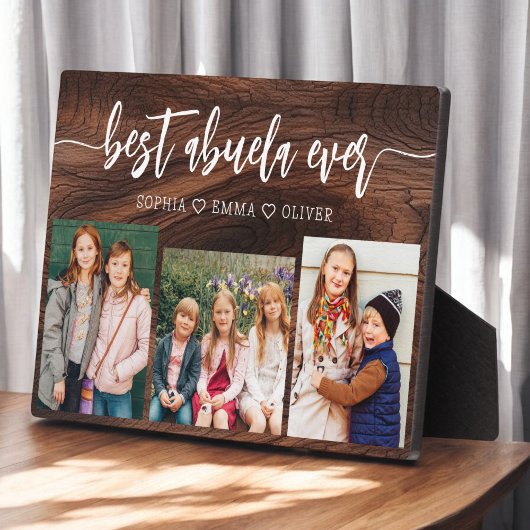 Beste Abuela ooit - Rustic Wood Fotocollage Fotoplaat