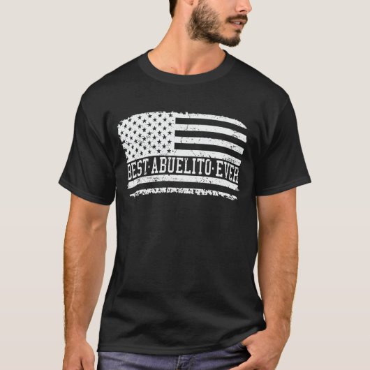 Beste Abuelito ooit Amerikaanse vlag  opa T-shirt (Voorkant)