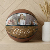 Beste Abuelo Ever Script Woodgrain Fotocollage Basketbal