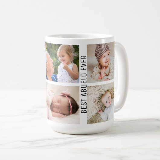 Beste Abuelo ooit 6 Foto Aangepaste collage opa Koffiemok (Voorkant rechts)