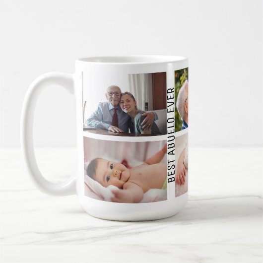 Beste Abuelo ooit 6 Foto Aangepaste collage opa Koffiemok (Links)