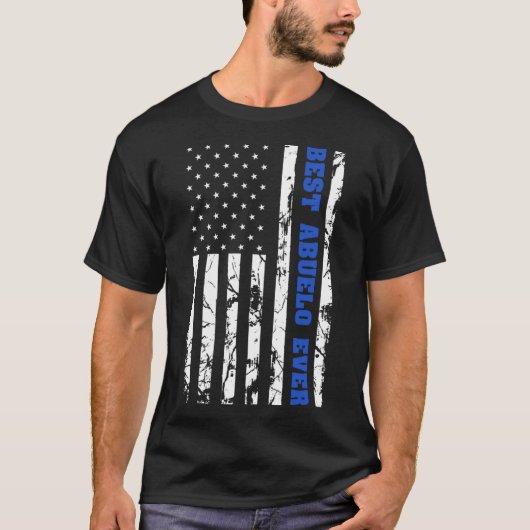 Beste Abuelo ooit  vlag Patriottische Grandfa T-shirt (Voorkant)