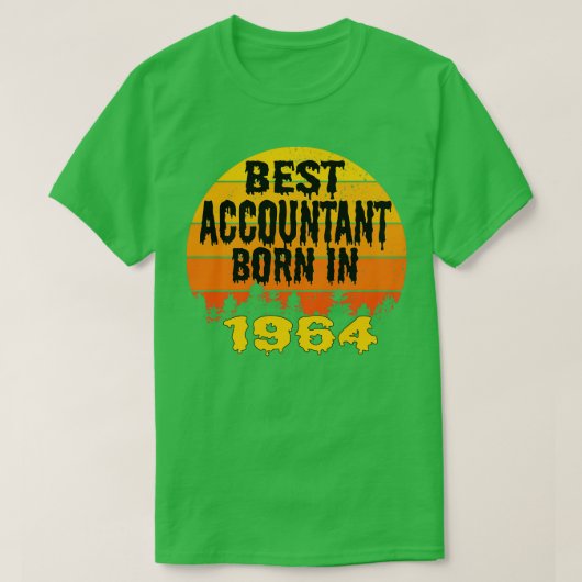 Beste accountant geboren in 1964  op zondag t-shirt (Design voorkant)