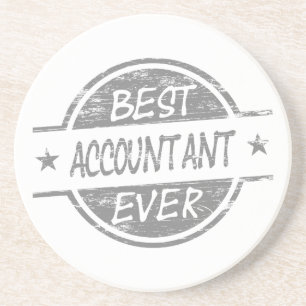 Beste accountant ooit grijs zandsteen onderzetter