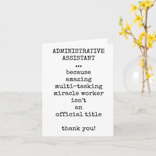 Beste Admin Assistent ooit, Waardering Kaart (Gele Bloem)