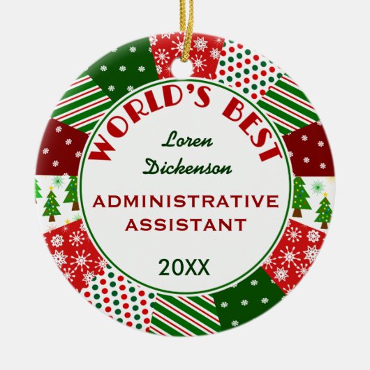 Beste Admin Asst-kerstcadeau Keramisch Ornament (Voorkant)
