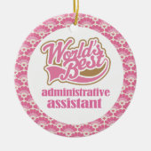 Beste administratieve assistent-gift-oranje ter we keramisch ornament (Voorkant)