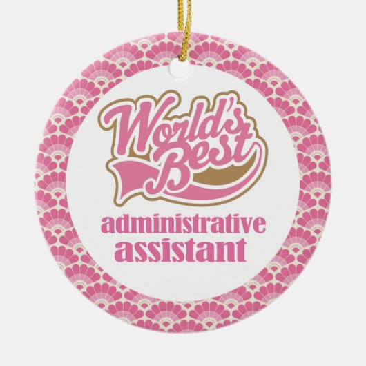 Beste administratieve assistent-gift-oranje ter we keramisch ornament (Voorkant)