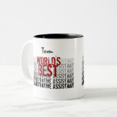 Beste administratieve assistent rood zwart ter wer tweekleurige koffiemok (Voorkant links)