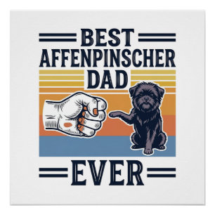 Beste Affenpinscher Vader Ooit Vintage Hond Shirt_ Perfect Poster