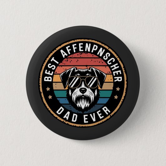 Beste Affenscher vader ooit grappige hond Ronde Button 5,7 Cm (Voorkant)