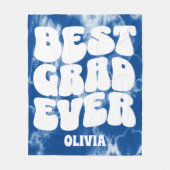 Beste Afstudeerder ooit Blue Tie Dye Afstuderen Fleece Deken (Voorkant)