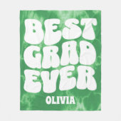 Beste Afstudeerder ooit Groene Tie Dye Afstuderen Fleece Deken (Voorkant)