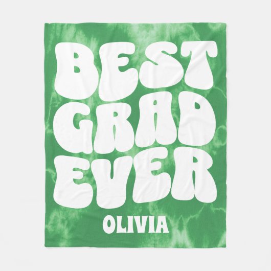 Beste Afstudeerder ooit Groene Tie Dye Afstuderen Fleece Deken (Voorkant)