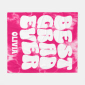 Beste Afstudeerder ooit Roze Tie Dye Afstuderen Fleece Deken (Voorkant (Horizontaal))
