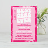 Beste Afstudeerder ooit Roze Tie Dye Graduation Pa Kaart (Staand voorkant)