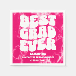 Beste Afstudeerder ooit Roze Tie Dye Graduation Pa Servet