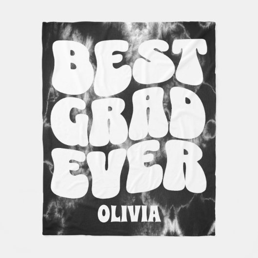 Beste Afstudeerder ooit Zwart Tie Dye Afstuderen Fleece Deken (Voorkant)