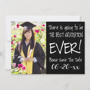 Beste Afstuderen sparen de Datum Foto Modern Black Save The Date