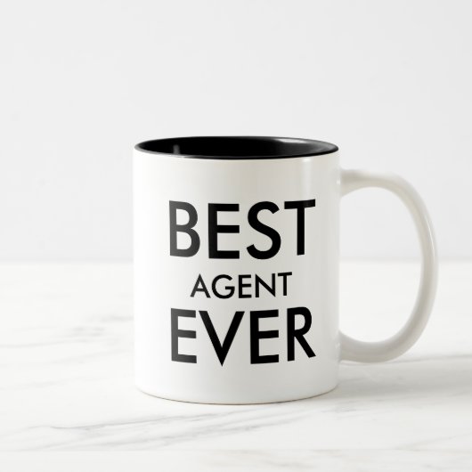 Beste agent ooit | Kantoor Cadeau om personalisere Tweekleurige Koffiemok (Rechts)
