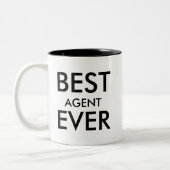Beste agent ooit | Kantoor Cadeau om personalisere Tweekleurige Koffiemok (Links)