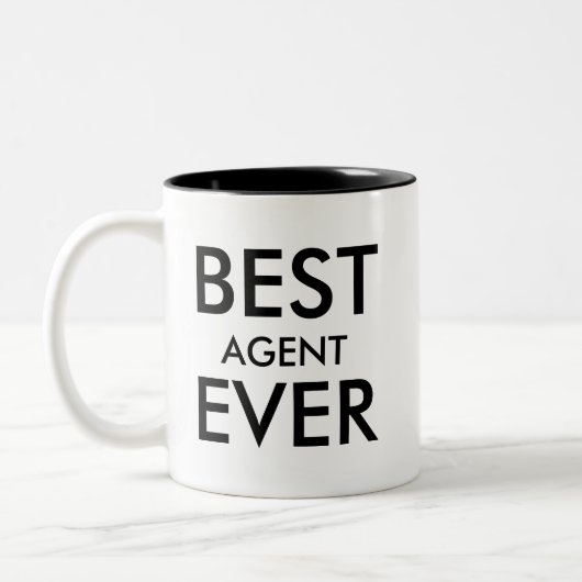 Beste agent ooit | Kantoor Cadeau om personalisere Tweekleurige Koffiemok (Links)