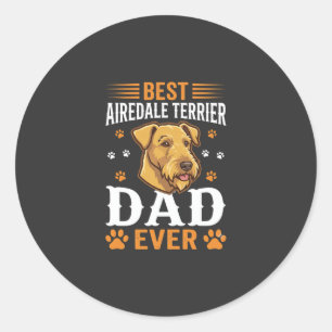 Beste Airedale-terriër papa ooit hondenliefhebber Ronde Sticker