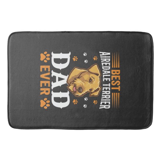 Beste Airedale Terrier Vader Ooit Hond Liefhebber Badmat (Voorkant)