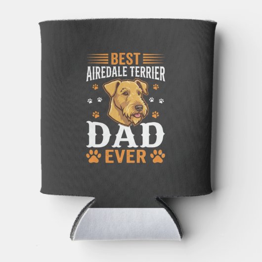 Beste Airedale Terrier Vader Ooit Hond Liefhebber Blikjeskoeler (Voorkant)