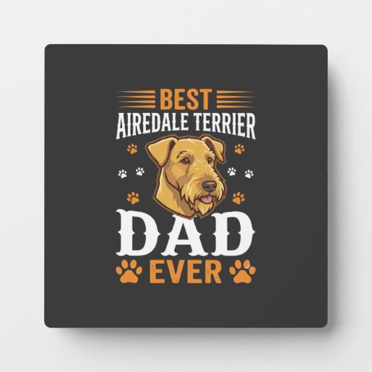 Beste Airedale Terrier Vader Ooit Hond Liefhebber Fotoplaat (Voorkant)