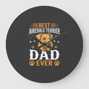 Beste Airedale Terrier Vader Ooit Hond Liefhebber Grote Klok