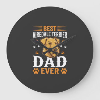 Beste Airedale Terrier Vader Ooit Hond Liefhebber Grote Klok