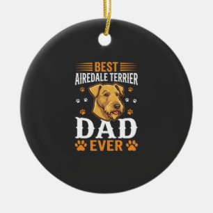 Beste Airedale Terrier Vader Ooit Hond Liefhebber Keramisch Ornament