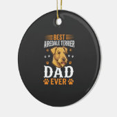 Beste Airedale Terrier Vader Ooit Hond Liefhebber Keramisch Ornament (Links)